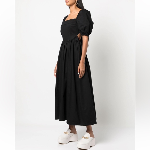 ROSSETA GETTY COTTON CORSET MIDI DRESS - Picture 4 of 16